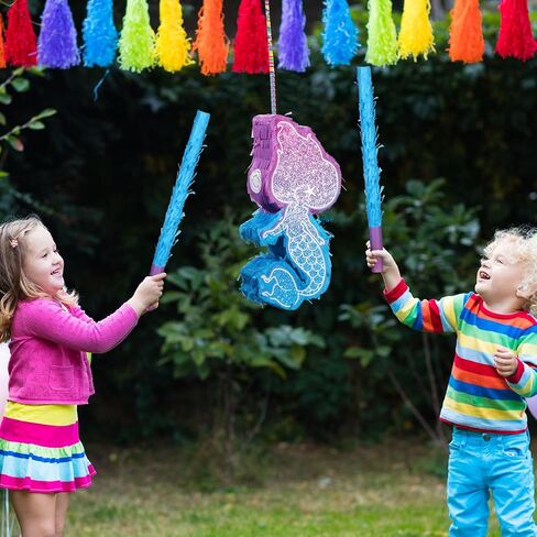 Liliful Mermaid Pinata Bundle 15.7 Inch Mermaid Pinata with Blindfold and Bat Mermaid Party Supplies Mermaid Birthday Decoration for Girl Under the Sea Mermaid Theme Birthday Party Carnival Activity in Saudi Arabia