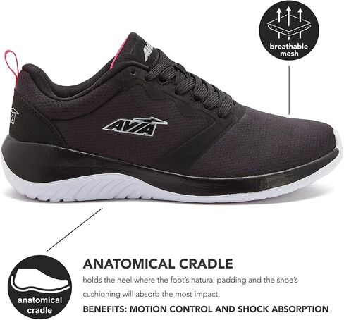 Avia Coast 2.0 Lightweight Memory Foam Walking Sneakers for Women - Black, Olive Green, or Blue in Saudi Arabia