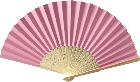 Rangebow Pack of 10 Wholesale Paper Hand Fan Bamboo Ribs Wedding Party Favour (Black) in Saudi Arabia