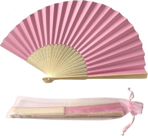 Rangebow Pack of 10 Wholesale Paper Hand Fan Bamboo Ribs Wedding Party Favour (Black) in Saudi Arabia