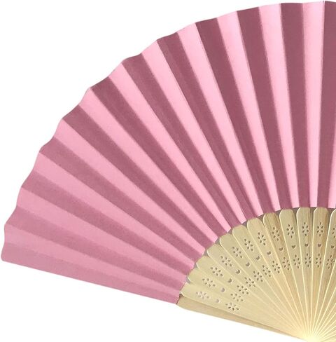 Rangebow Pack of 10 Wholesale Paper Hand Fan Bamboo Ribs Wedding Party Favour (Black) in Saudi Arabia