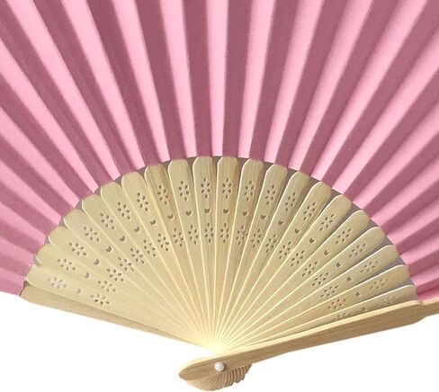 Rangebow Pack of 10 Wholesale Paper Hand Fan Bamboo Ribs Wedding Party Favour (Black) in Saudi Arabia