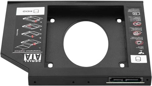 محول علبة محرك الأقراص الصلبة SSD HDD مقاس 2.5 بوصة مع إطار، حاوية SATA HDD SSD محرك القرص الصلب Bay Caddy محول DVD بصري لأجهزة الكمبيوتر المحمول (12.7 مم) in Saudi Arabia