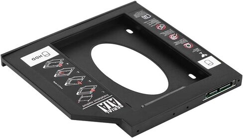 محول علبة محرك الأقراص الصلبة SSD HDD مقاس 2.5 بوصة مع إطار، حاوية SATA HDD SSD محرك القرص الصلب Bay Caddy محول DVD بصري لأجهزة الكمبيوتر المحمول (12.7 مم) in Saudi Arabia