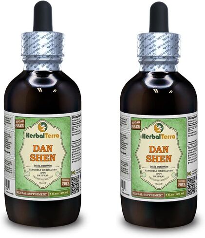 Dan Shen, Salvia (Salvia Miltiorrhiza) Glycerite, Dried Root Powder Alcohol-Free Liquid Extract 2 oz in Kuwait