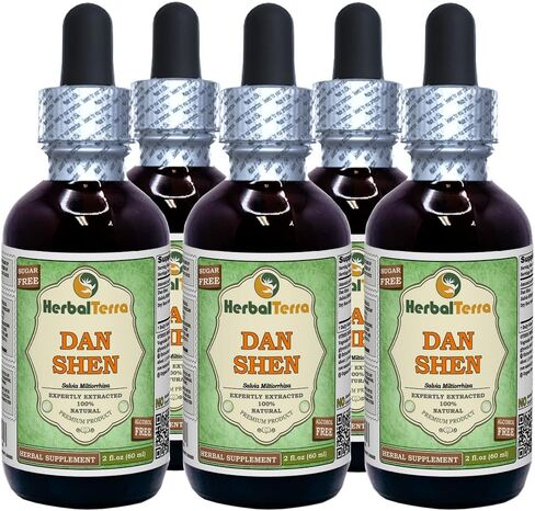 Dan Shen, Salvia (Salvia Miltiorrhiza) Glycerite, Dried Root Powder Alcohol-Free Liquid Extract 2 oz in Kuwait