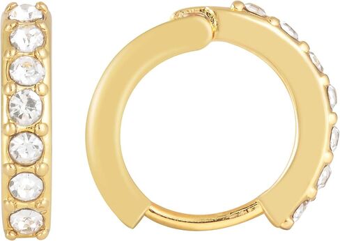 18K Gold Plated Brass Hoop Earrings With Cubic Zirconia Dainty Huggie Earrings for Women in Saudi Arabia