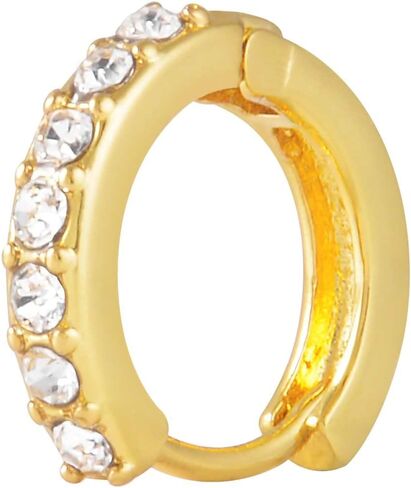 18K Gold Plated Brass Hoop Earrings With Cubic Zirconia Dainty Huggie Earrings for Women in Saudi Arabia