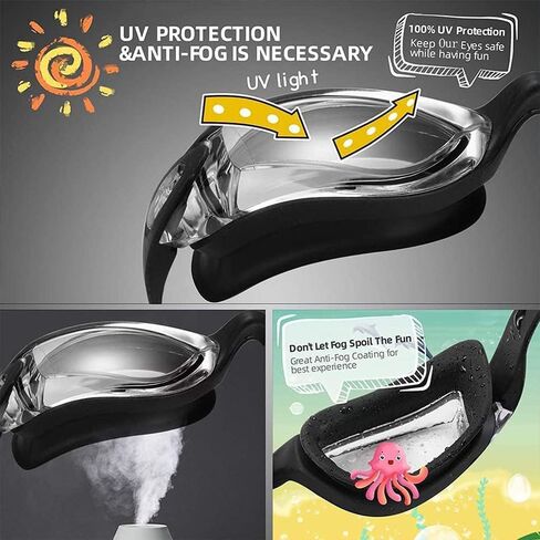 نظارات السباحة، نظارات سباحة مانعة للتسرب مع سدادة الأذن حماية كاملة ضد الضباب للرجال والنساء والشباب in Kuwait