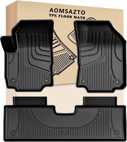 AOMSAZTO Floor Mats Compatible with 2018-2024 Chevrolet Equinox, Custom Fit Chevy Equinox Floor Liners 1st & 2nd Row All-Weather Protection, Black. in Kuwait