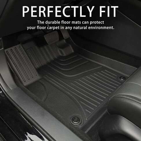 AOMSAZTO Floor Mats Compatible with 2018-2024 Chevrolet Equinox, Custom Fit Chevy Equinox Floor Liners 1st & 2nd Row All-Weather Protection, Black. in Kuwait
