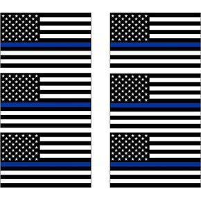 Rogue River Tactical Thin Blue Line Blue Lives Matter Flag Sticker Vinyl Decal Support of Police and Law Enforcement Officers 6 Pack