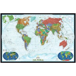 National Geographic World Decorator Wall Map - Extra Large - 73 x 48 inches - Rolled Canvas