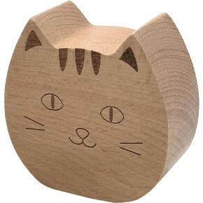 Pursuestar Edelweiss Wood Cat Wind Up Music Box, Rotating Strawberry YunSheng Mechanism Movement Musical Gift for Women Girls Boys Birthday Children's Day