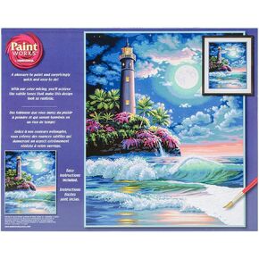 Dimensions PBN 16x20 LighthusMoonlight, None
