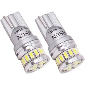HSUN 194 LED لمبة 6000K أبيض 168 2825 12961 175 W5W T10 إسفين 12V-24V مشرق للغاية Canbus خالية من الأخطاء للسيارة، مؤشر علامة جانبية، احتياطية لوقوف السيارات، قبة داخلية للقراءة، 2 حزمة