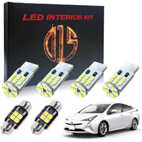 LED Interior Light Kit for Toyota Prius 2010-2021 6000k White Map Dome Visor Cargo Bulbs (10 Pieces)