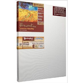 MASTERPIECE Z1VM-2230 Vincent Pro 7/8" Deep Monterey 10.5 oz Cotton Medium Texture Stretched Canvas 22" x 30" White