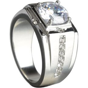 Imitation Men's Diamond Ring, Imitation Moissanite Gold Plated Wedding Rings，Wedding Rings For Men，Fake Engagement Ring，Cubic Zirconia Ring，Promise Rings For Him.