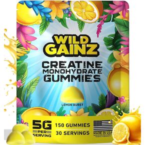 Creatine Monohydrate Gummies - Made in USA, 5g Potency Tested, Vegan, Supports Muscle Growth, Strength, Cognitive Function, Gluten-Free, Non-GMO, Creatine Gummy, Creatine Chews - 150 Gummies