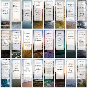Inspirational Nature Bookmarks with Quotes - Pack of 48