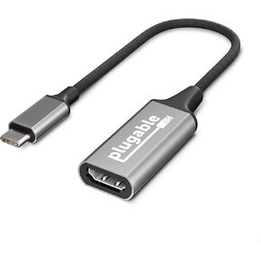 Plugable USB C to HDMI 2.0 Adapter Compatible with 2018 iPad Pro, 2018 MacBook Air, 2018 MacBook Pro, Dell XPS 13 & 15, Thunderbolt 3 Ports & More (Supports Resolutions up to 4K@60Hz) - Driverless