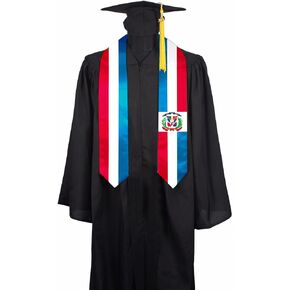 Dominican Republic Flag Graduation Stole Sash, Dominican Republic Flag Graduation Shawl Sash Stole Wraps Scarf For International Study Pride Women Men