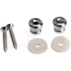Musiclily Pro Metal Strap Buttons End Pins for Ukulele Small Sized Guitar Bass, Black (Set of 2)
