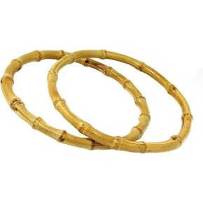 Honbay 2PCS Round Bamboo Handbag Handles for Bag Purse Clutches