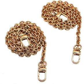 Model Worker 2-Pack 23.6" Iron Cross Link Purse Chain Strap Handbag Chain Purse Chain Strap Shoulder Cross Body Replacement Chain Strap with Metal Buckles (Silver)