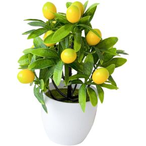 Artificial Lemon Potted Plant Potted Fruit Tree Fake Potted Fruit Lemon Tree Topiary Simulation Lemon Tree Potted Fake Plants Potted Lemon Tree Plant Household Plastic Doll