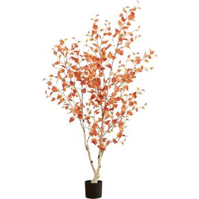 Nearly Natural 6ft. Autumn Birch Artificial Fall Tree