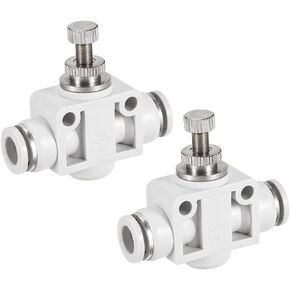 uxcell Air Flow Control Valve, In-line Speed Controller Union Straight, Pneumatic Connector Valve, 8mm Tube Outer Diameter 2Pcs