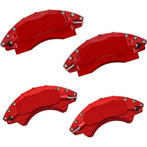 AOOA Caliper Covers Red Brake and White Characters Covers Fits Mustang 2008-2013 (set of 4)