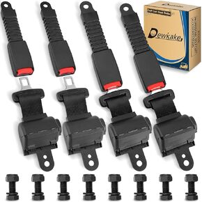 Golf Cart Seat Belts Kit, 4pcs Universal Retractable Front and Rear Golf Cart Seat Belt Kit for EZGO, Club Car