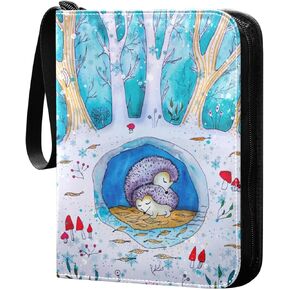 Card Binder 4 Pocket Trading Card Binder Holds 400 Cards with 50 Removable Sleeves for Boys Girls Game Cards Sports Cards American Football Strategies