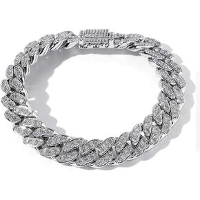 14K 13mm Zircon Diamond Miami Cuban Chain Bracelet Gold Plated Hip Hop Iced Out CZ Link Chain Bracelet for Men and Women