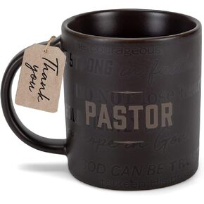 Lighthouse Christian Products Pastor Thank You Black 16 oz Ceramic Coffee Mug