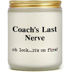 Coach Gifts for Men Women, Coach's Last Nerve Candle, Appreciation Gift for Baseball Softball Coach, Best Gift for Cheer Volleyball Swim Tennis Soccer Track Dance Coach, Funny Thank You Coach Present