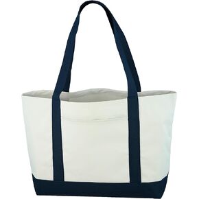 Daily Tote with Shoulder Length Handles and Outside Pocket