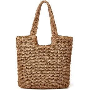 Straw Tote Bag Purses for Women Straw Beach Bag Women Summer Handwoven Tote Bags Shoulder Handbags