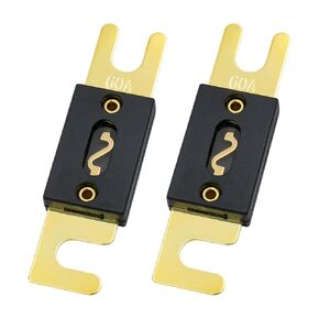 Baomain ANL Fuse ANL-60 60 Amp 60A for Car Vehicles Audio System Sheet Gold Tone 2 Pack