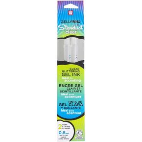 Sakura 37906 2-Piece Pouch Gelly Roll Stardust Pen Set, Clear