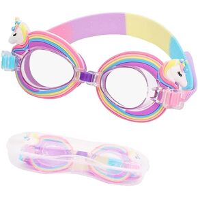 Kids Swimming Goggles, Cartoon Swimming Goggles, Anti-Fog UV Protection Comfortable Swimming Goggles for Kids