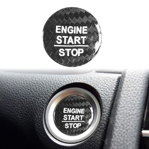 for Honda Engine Start Stop Button Cover Trim,Real Dry Carbon Fiber One Click Start Button Cover Trim Sticker Fit Civic 2016-2022, Accord 2018-2022, CR-V 2018-2022 Odyssey HR-V Keyless(Red)