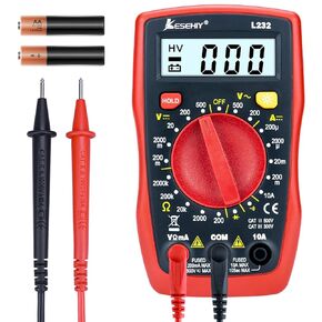 Digital Multimeter Voltage Tester with Anti-Burn Double Fuses, DC AC Voltmeter, Ohm Volt Amp Test Meter and Continuity Test Diode Voltage Tester for Household Outlet, Automotive Battery Test