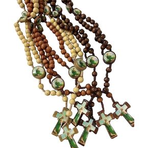 Bulk Lot Set of 12 Saint Jude/Jude The Apostle Pic in Center Rosaries/Religious Favor/Baptism Favor/Memorial/Rosary for Men Rosary with Gift Bags