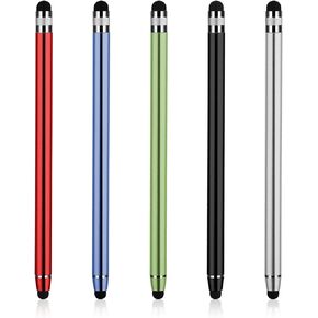 5 Pack Dual-end Stylus Pens for Touch Screens, High Sensitivity Silicone Stylus Drawing Stylus Pens Compatible for Smartphones and Tablets All Universal Touchscreen Devices(Black)
