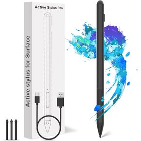 Surface Pro 7/8/9/6/10/Go Pen Stylus for Microsoft – Surface Pen Compatible with Surface Pro/Book/Laptop/Go/Studio, with Palm Rejection and Rechargeable, 4096 Pressure Sensitivity Windows Digital Pens