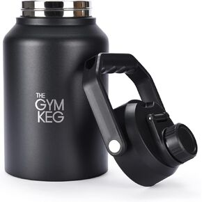 زجاجة مياه من الفولاذ المقاوم للصدأ من THE GYM KEG - زجاجة من الفولاذ المقاوم للصدأ - مقاومة للتسرب، حاوية مشروبات معزولة للمشروبات الساخنة والباردة - متينة ومتعددة الاستخدامات وآمنة على الأطفال -